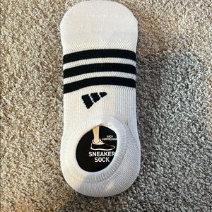 Adidas Men's White Socks with Black Stripes